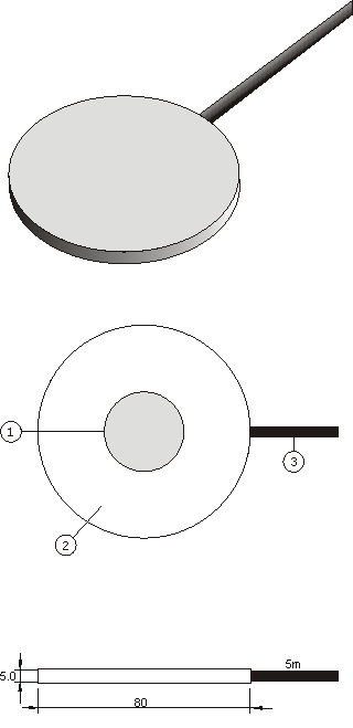 HFP 01 heat flux sensor, including dimensions